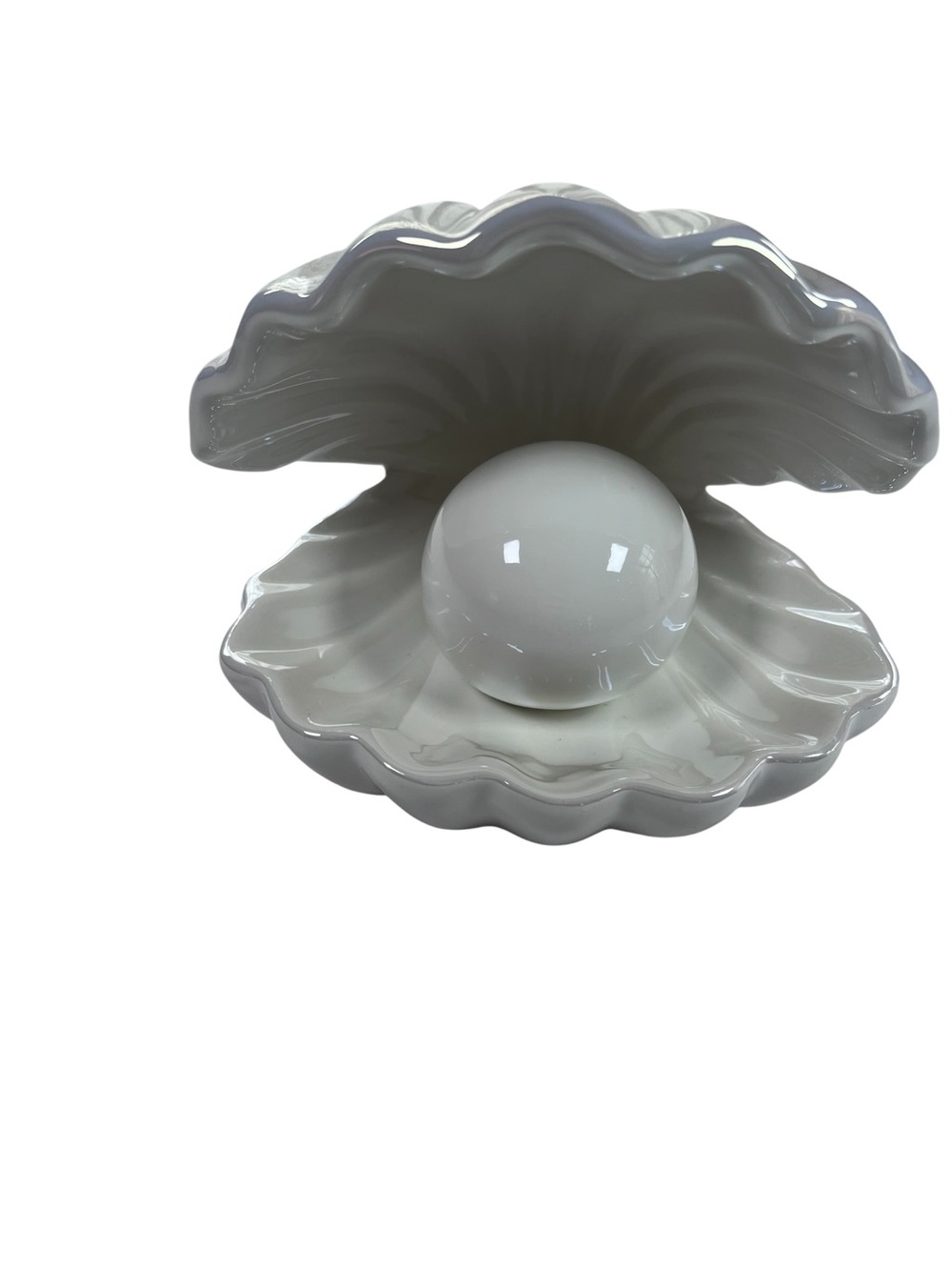 Ceramic Clam Shell Pearl LED Night Light Mood Lamp Coastal Beach Decor